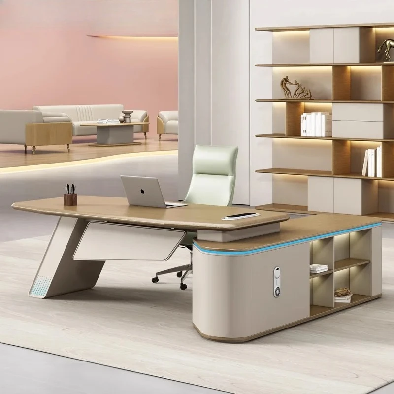 

B Light luxury desk, high-end simple modern boss table, large class desk