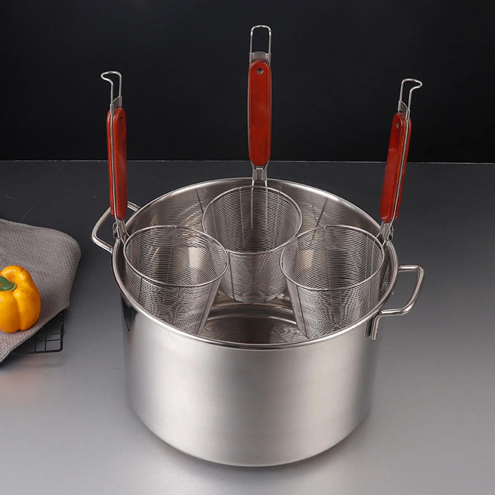 Imagem -03 - Spaghetti Strainer Insert Grupo Deep Fry Basket para Dumpling Pasta e Noodle