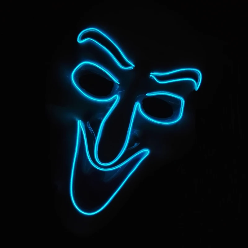 Masque facial d'halloween drôle qui brille dans la nuit, masque de sorcière lumineux pour adultes et enfants, Costume de Cosplay, fournitures de Mascara d'horreur d'halloween