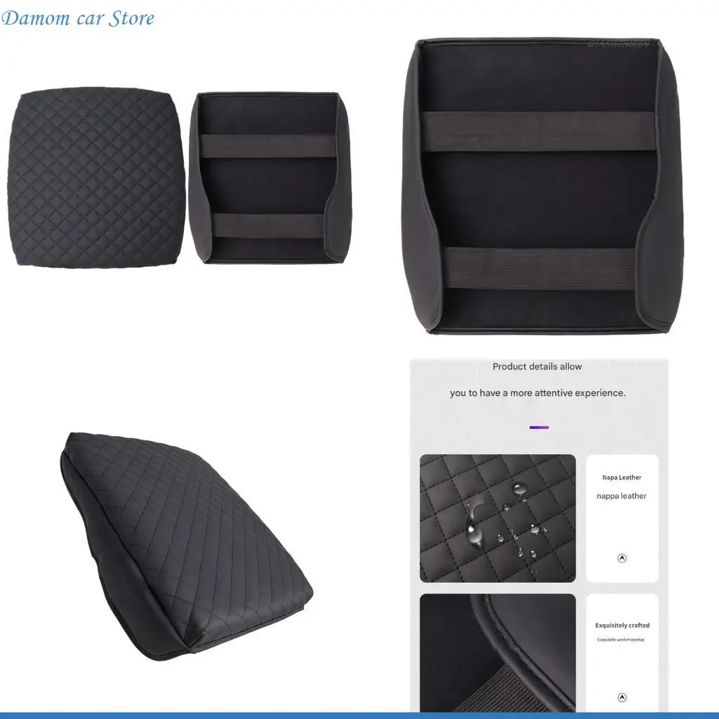 

A2UC Leather Armrest Protector Elegant Stitched Leather Truck Armrest Cover Vehicle Spare Part for Pickup 1500 2018-2026