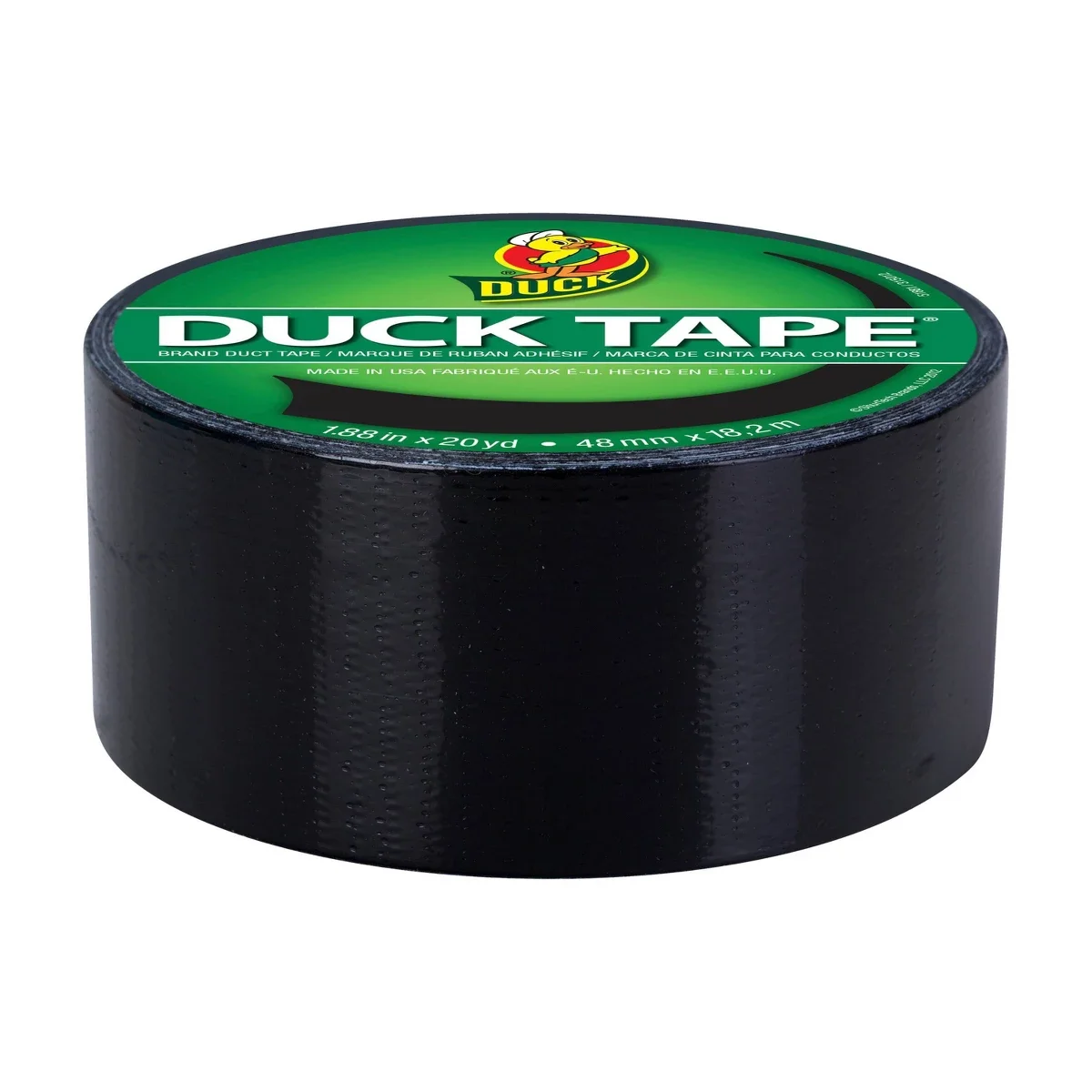 1.88" x 20yd Duct Industrial Tape Black: Heavy Duty Adhesive, General Use, 60ft Length