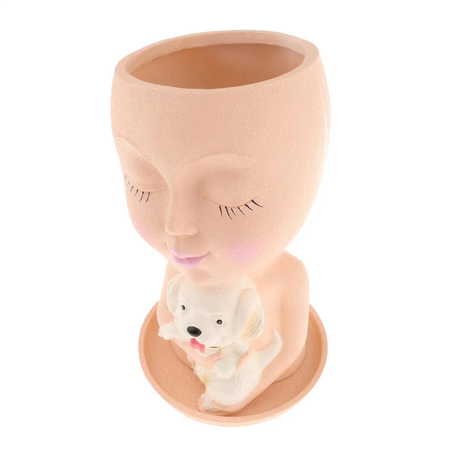 Girl Head Planter Decorative Plant Pot for Table Indoor Outdoor Living Room