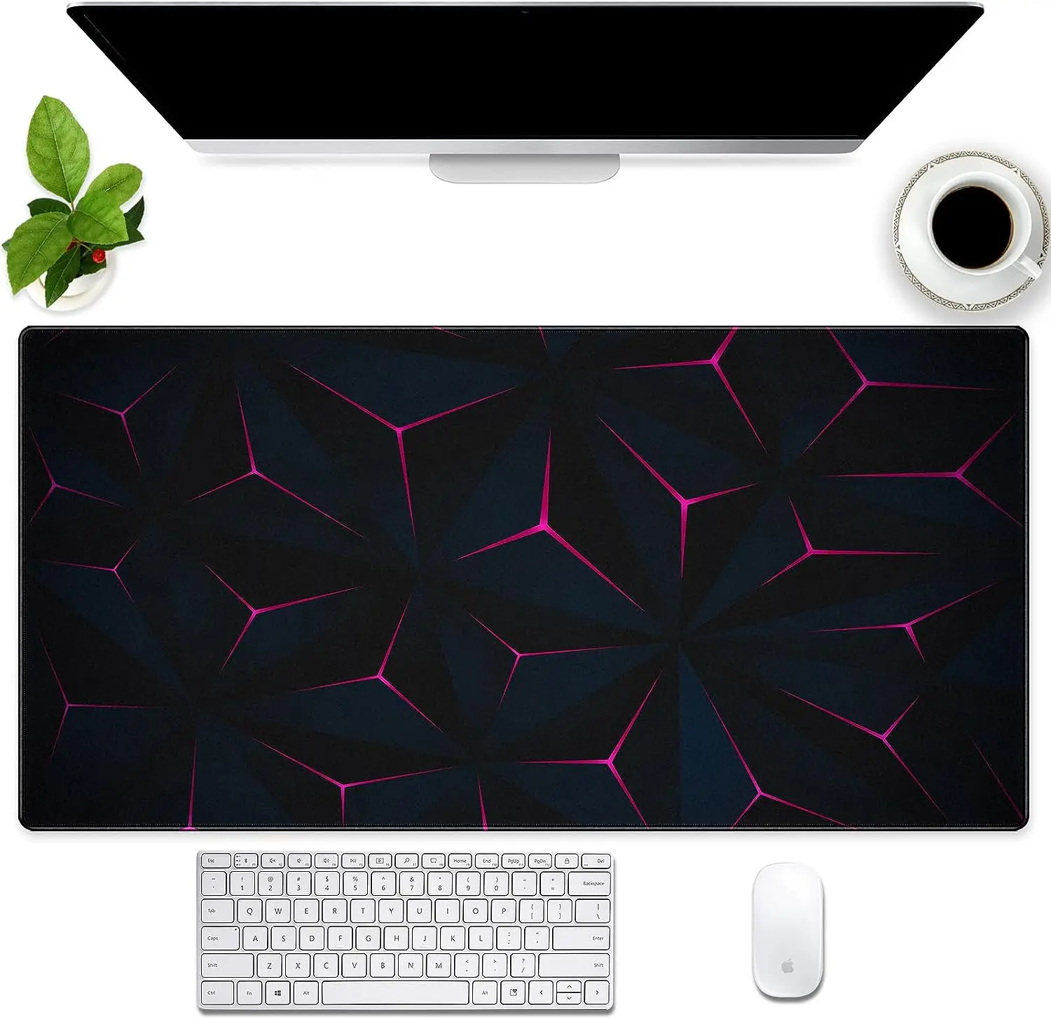 

Purple Abstract Geometric Lines Mouse Pad Gaming Non-Slip MousePad Extended XXL Large Full Keyboard Mouse Pad 31.5 x 11.8 Inches