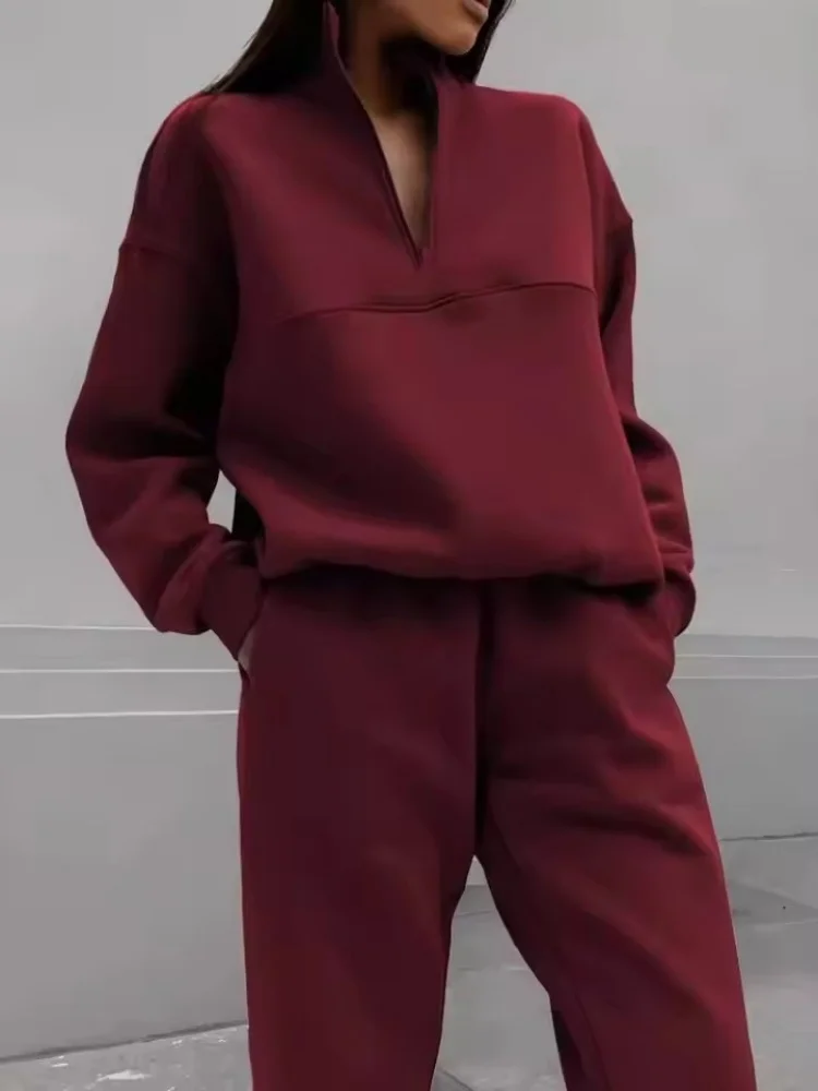 New Women's Clothing Versatile Casual Sweatshirt Fashion Long-sleeved Pullover Tops Trousers Two-piece Set Womens Sport Outifits