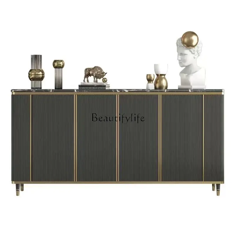 

American light luxury dining side cabinet simple living room entry hall locker marble