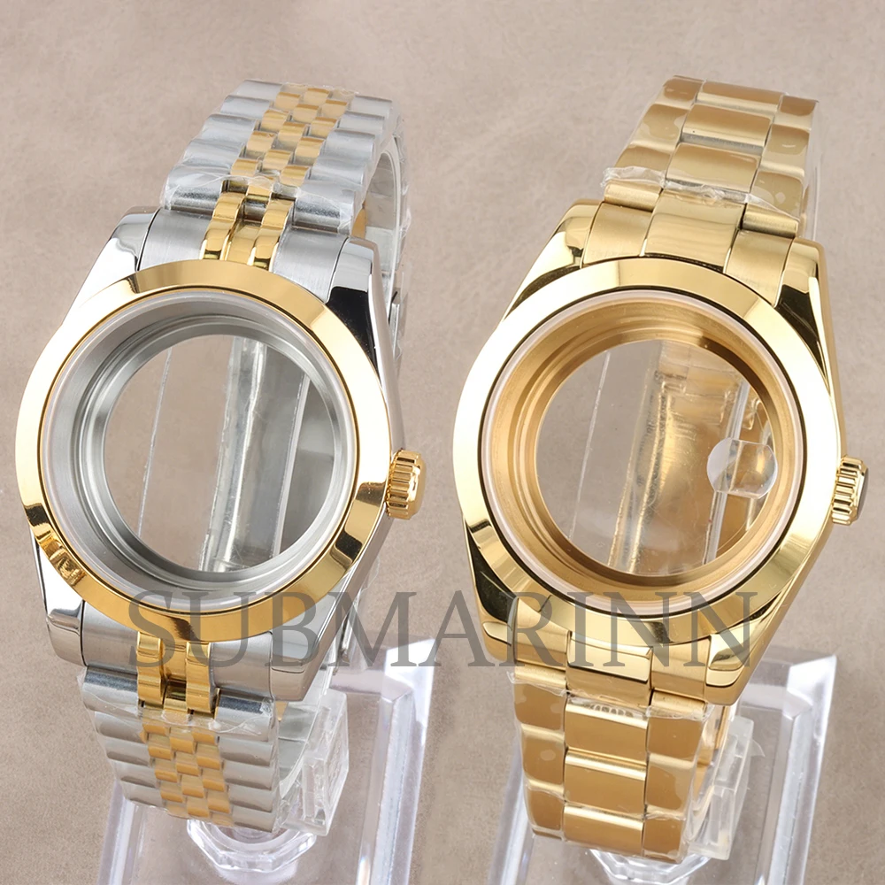 36mm-39mm-nh35-ウォッチケース-デイトジャスト対応-セイコー-nh35-nh36-ムーブメント-285mm-ダイヤル-サファイアガラス-ステンレススチール-ジュビリー-オイスターストラップ