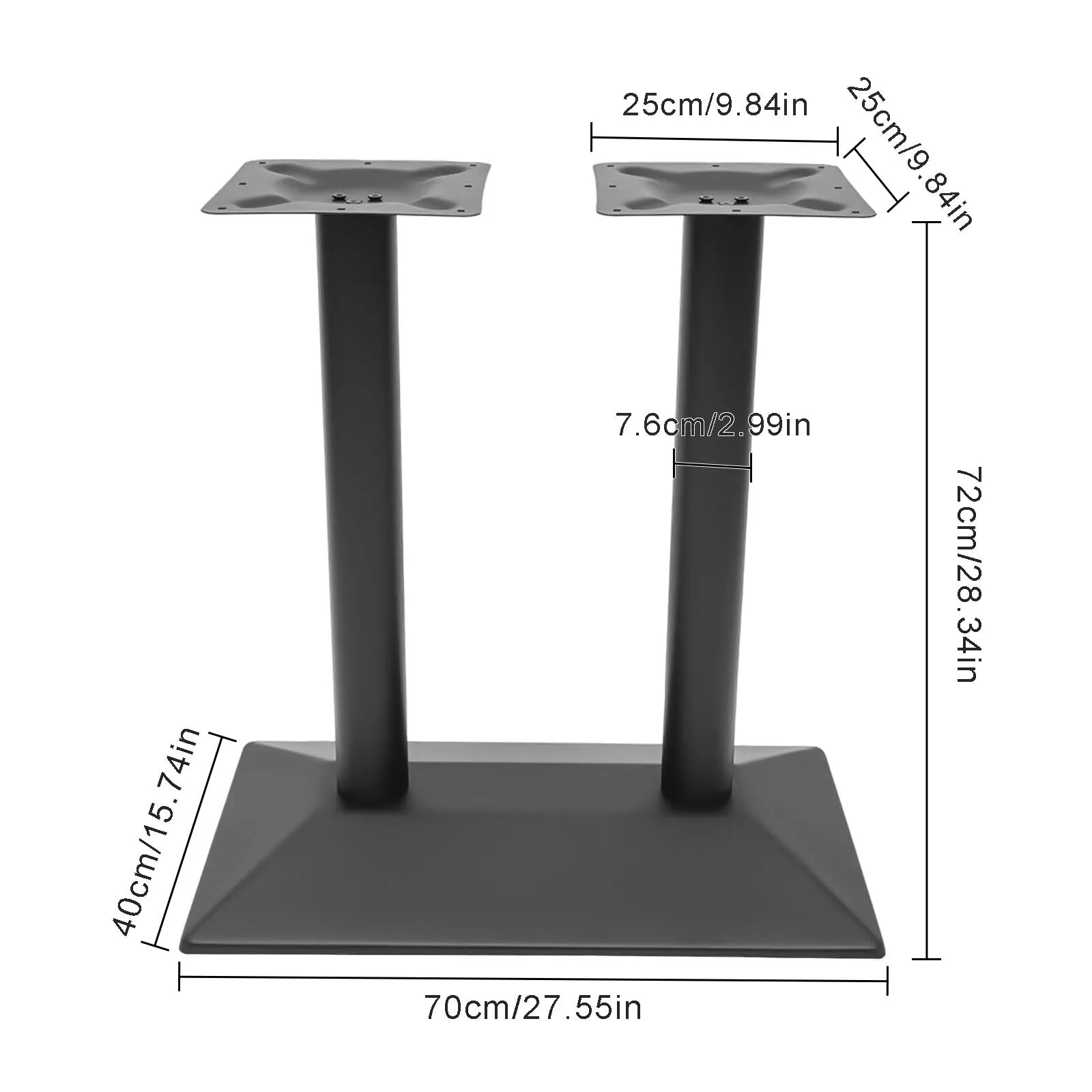 Marco de pata de mesa de doble soporte, Base de mesa redonda de gran estabilidad, 72cm, alta calidad, para Bistros y restaurantes