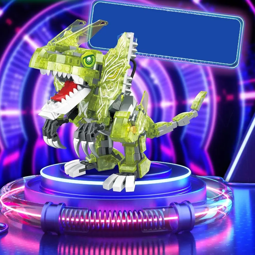 

Tyrannosaurus Luminous Dinosaur Building Block Spinosaurus Triceratops Mechanical Dinosaurs Block Simulation Handmade