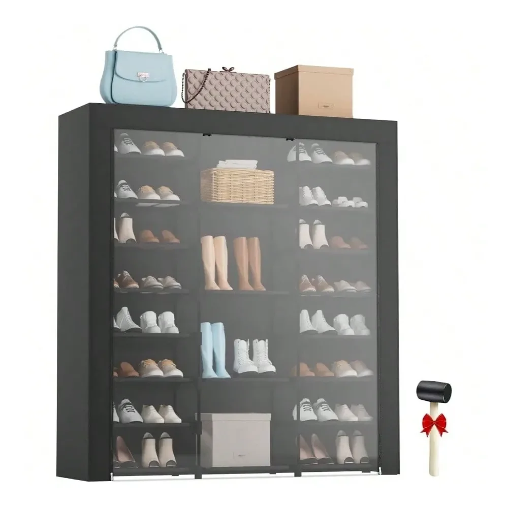 

Tier Large Tall Shoe Rack With Covers 40 46 Pairs, Sneaker Rack Organizer Shoes Cabinet Closed Shelves Shoe Stand Holder Garage