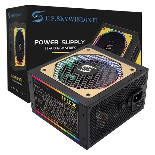 T.F.SKYWINDINTL NUEVO Oro 1000W Computadora TF1000 Fuente de alimentación para PC Modular completa Medalla Activa PFC ATX