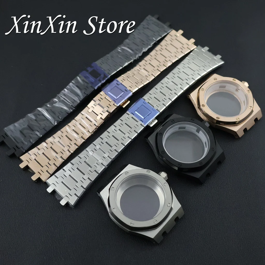 41mm PVD Schwarz Rose Gold Silber AP Teile Für NH34 NH35 NH36 Bewegung Zurück Sapphire Kristall AP