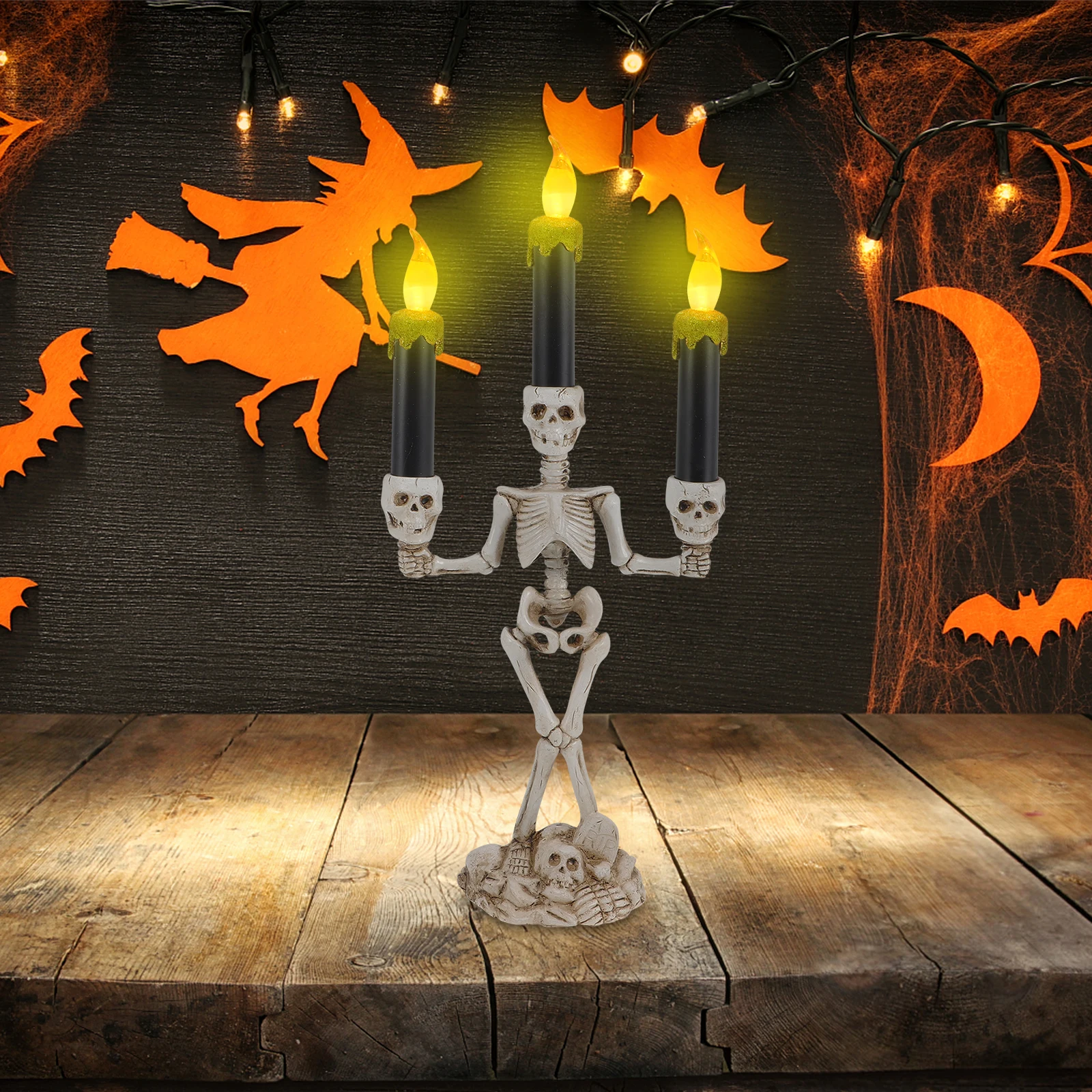 

Halloween Holder Light Party Home Decoration Haunted House Table Centerpiece Flameless Operated Lights