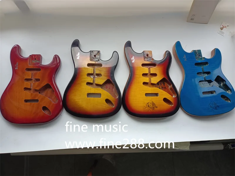 cherry burst and sunburst blue color electric guitar for alder wood and mahogany wood body electric guitar body 906