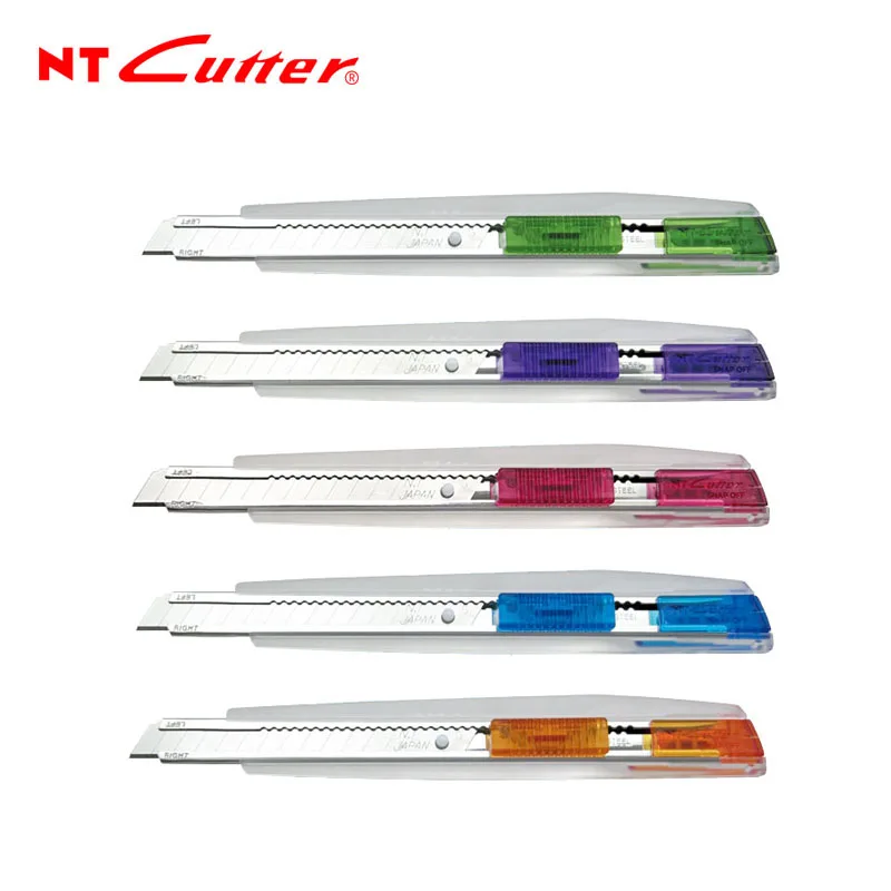 NT Cutter iA-300RP Utility Knife 9mm Art Knife Transparent Stainless Steel Knives Paper Cutting Craft Tools Spare Blade BA-170