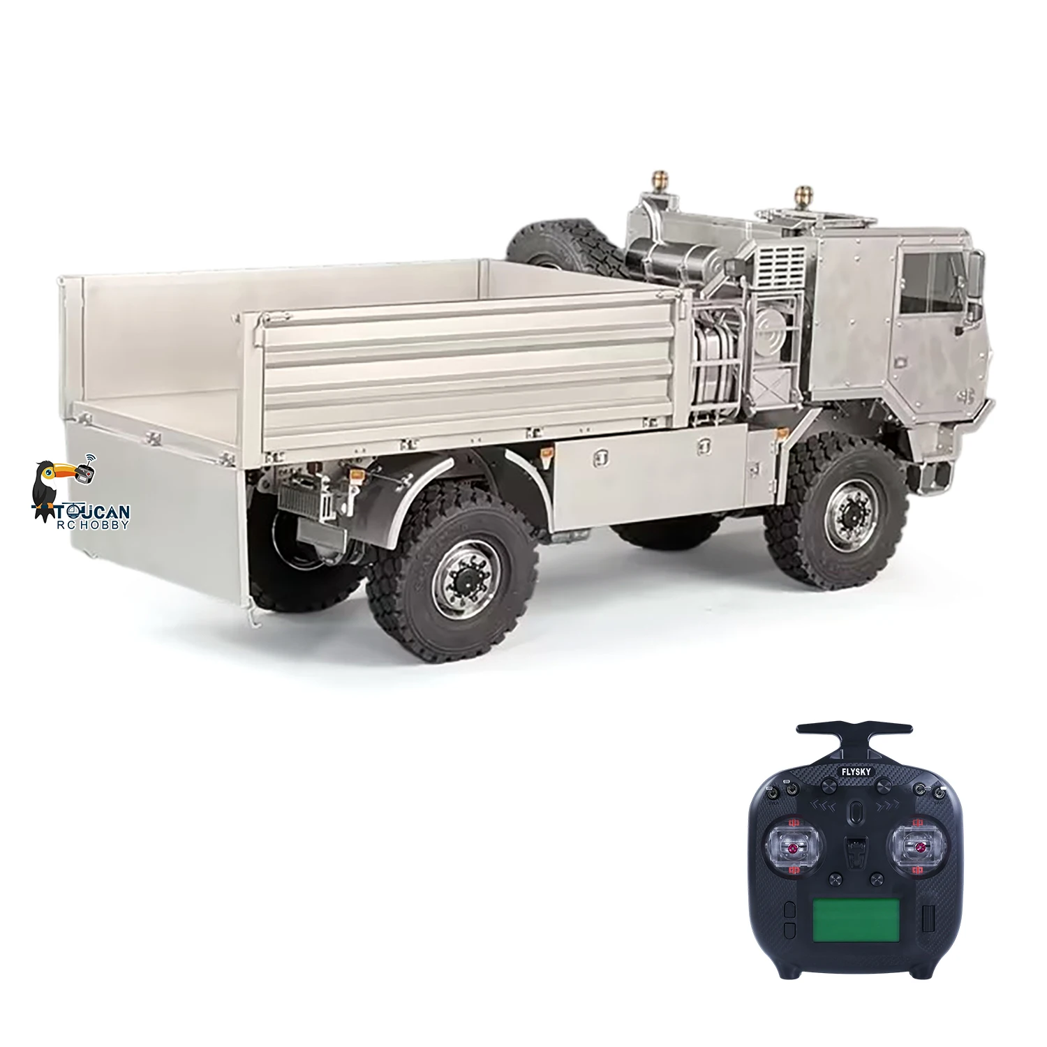 1/14 T815 3-Gang 4X4 RC Offroad Militär-Truck Metallkarosserie Ferngesteuertes Transportfahrzeug Flysky ST8 Funkfernsteuerung Differentialsperren