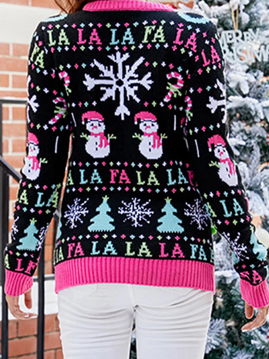 Christmas Sweaters for Women Long Sleeve Crewneck Funny Cute Reindeer Print Pullover Jumper 2023 Plus Size Holiday Xmas Tops