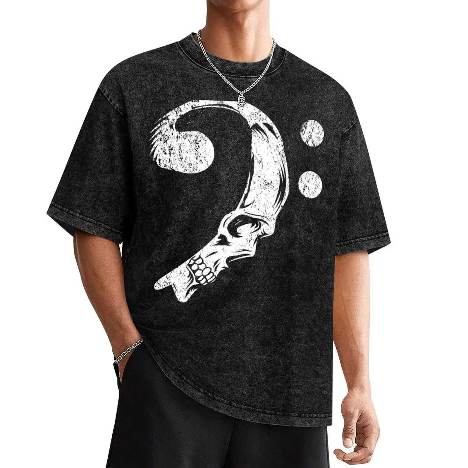 Bass clef skull shirt T-Shirt blanks oversized graphic tee anime figures for a boy mens graphic t-shirts hip hop