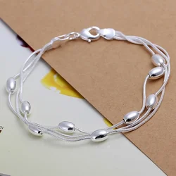 Fashion Design Product Beautiful 925 Sterling Silver Jewelry High Quality Bracelet Bead Chain Women Lady Wedding With
