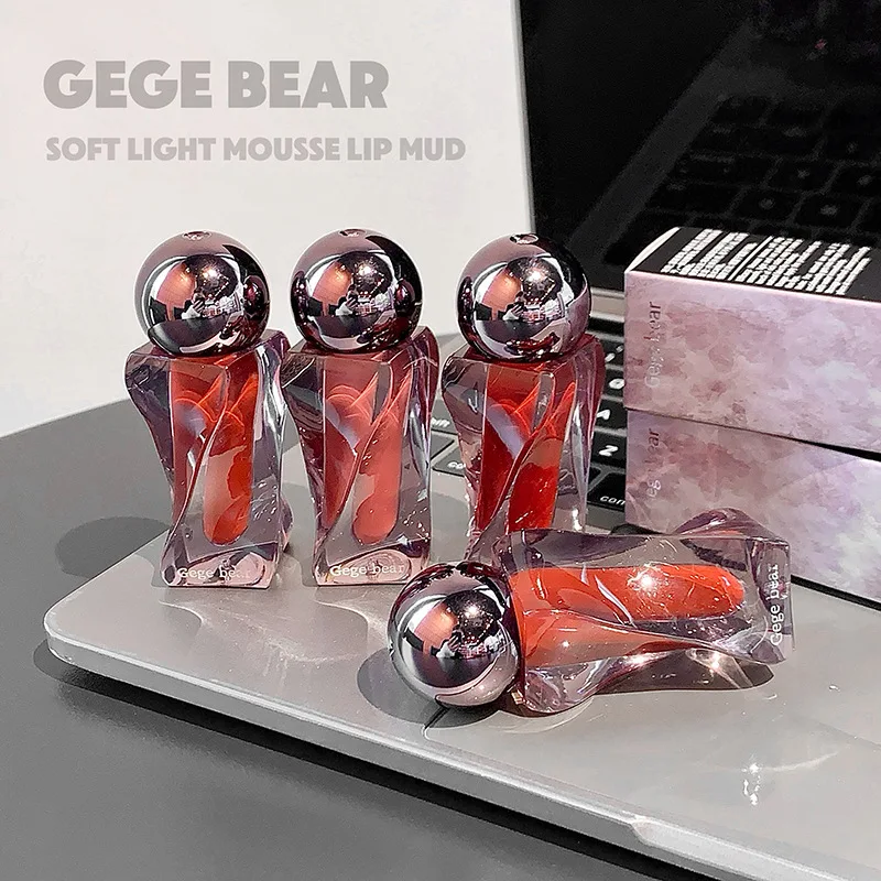 Gege bear Mousse morbida e leggera Lucidalabbra Nebbia Velluto opaco Rossetto Dudu Fango labbra premium