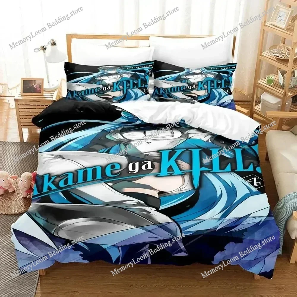 Anime Akame Ga Kill Esdeath Bedding Set Boys Girls Twin Queen Size Duvet Cover Pillowcase Bed Kids Adult Home Textileextile