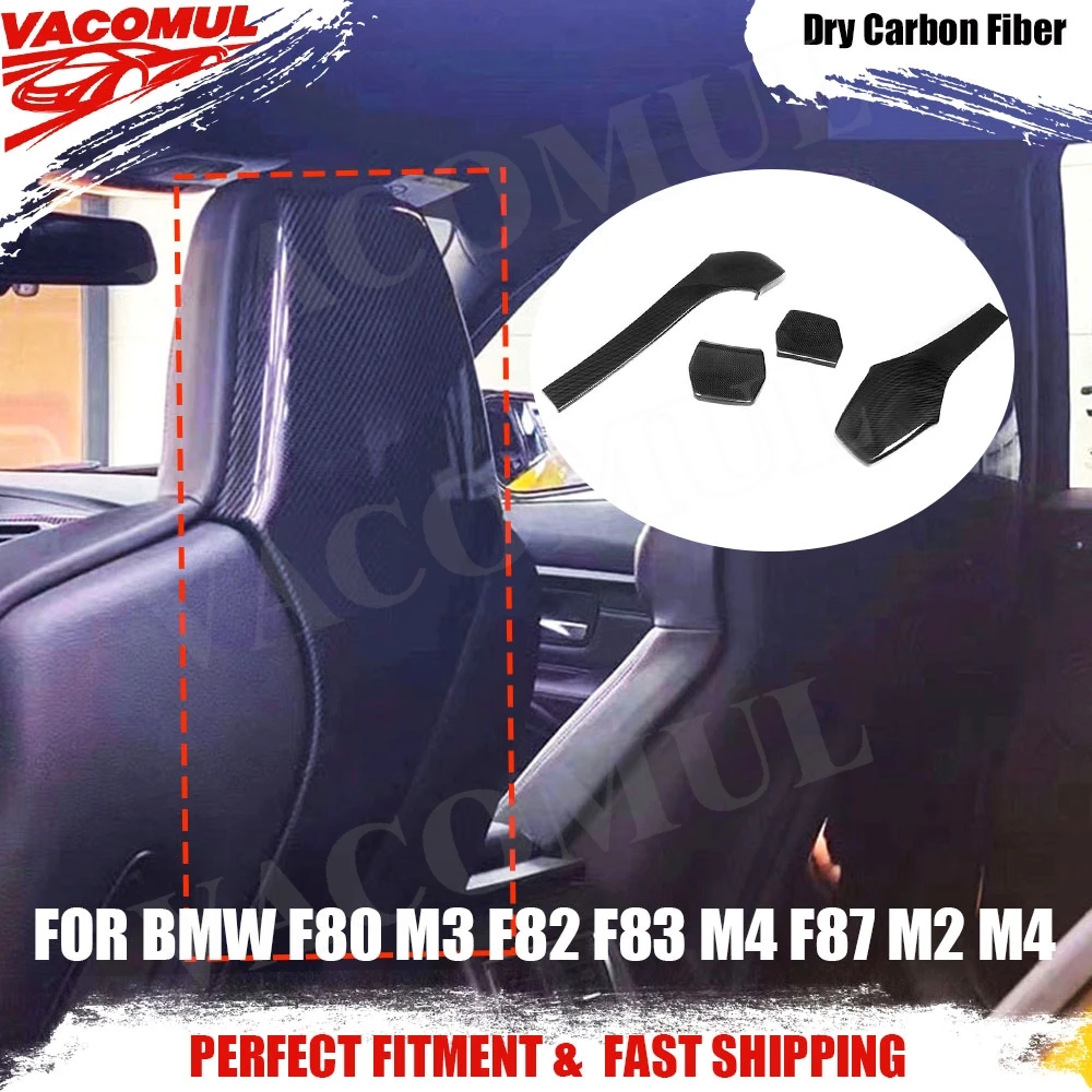 

VACOMUL Dry Carbon Fiber Car Inner Seat Back Covers Trims for BMW F80 M3 F82 F83 M4 F87 M2 M4 2014 - 2019 FRP body Kits