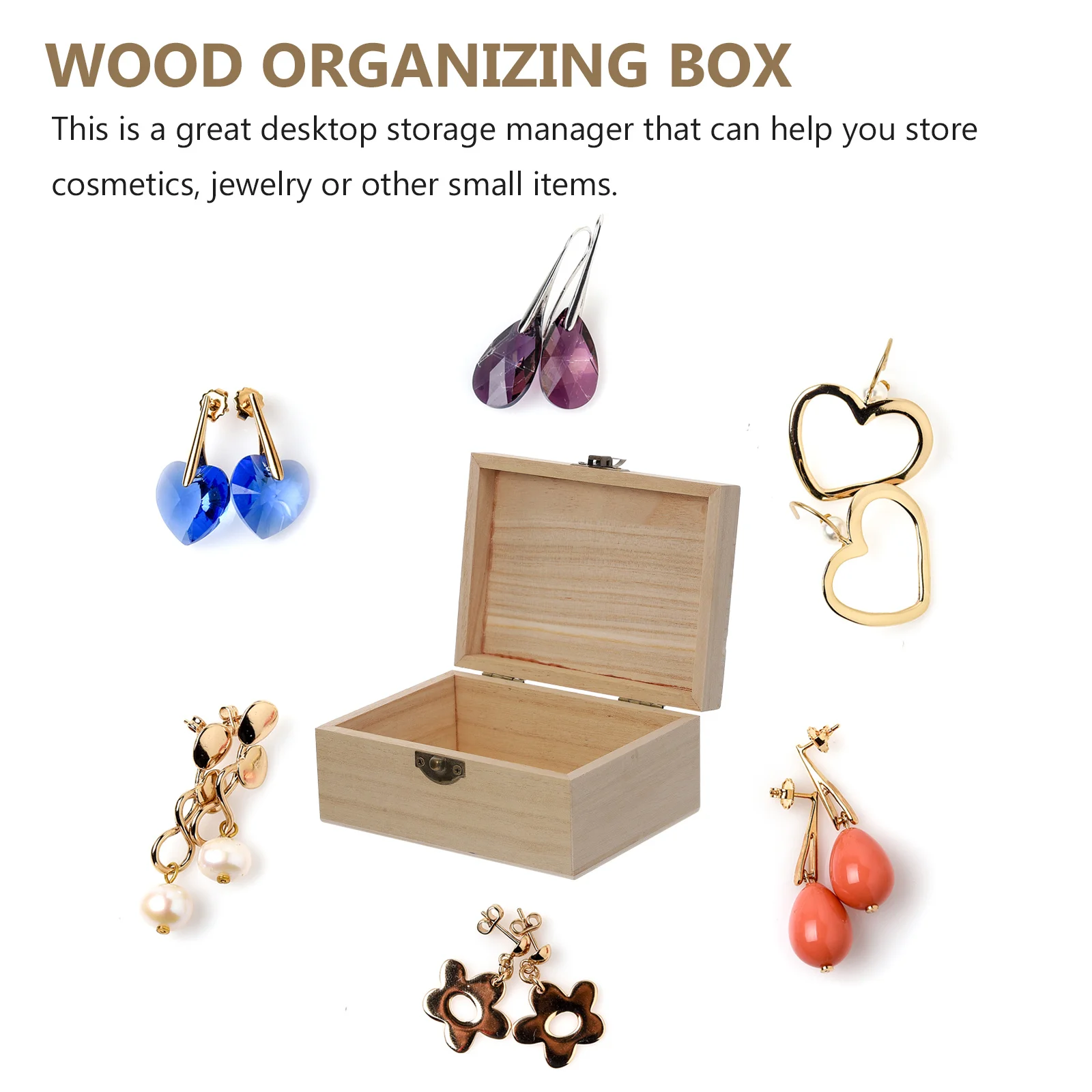 

6pcs Wooden Gift Box Unfinished Wood Boxes For Craft Storage Decorative Diy Case Desktop Organizer Home Utility Wooden Box