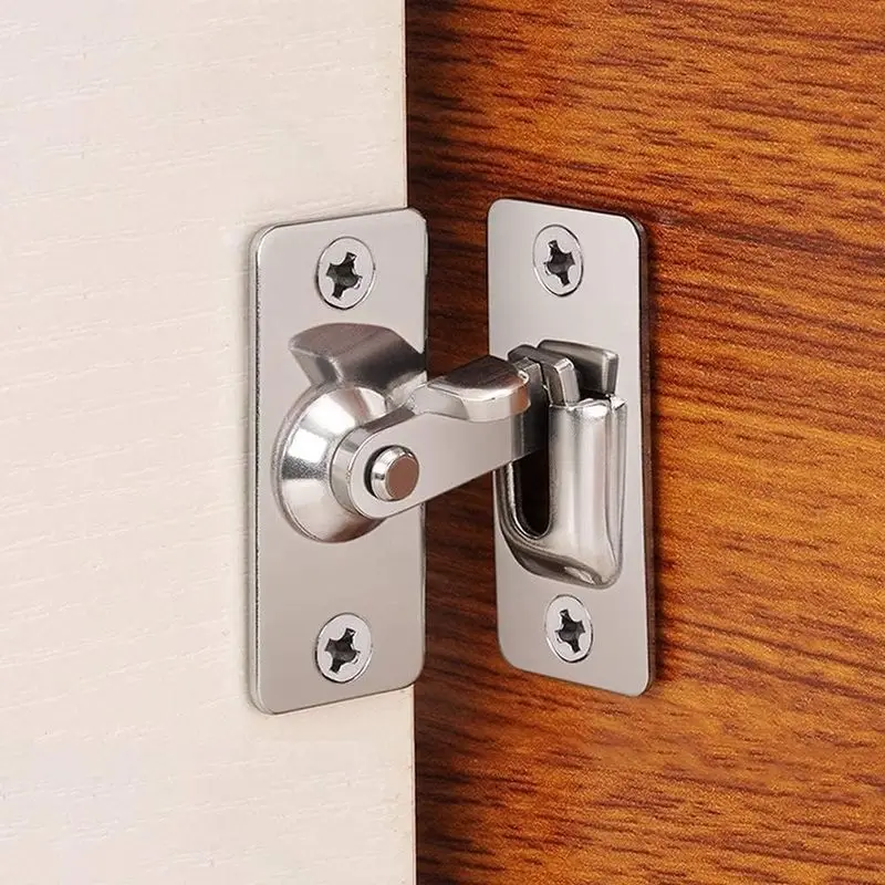 90 Degree Right Angle Door Lock, Small Bolt Lock, Internal Door Lock, Bathroom Lock, Toilet Door Lock, 1.9x4.4cm (A) hj