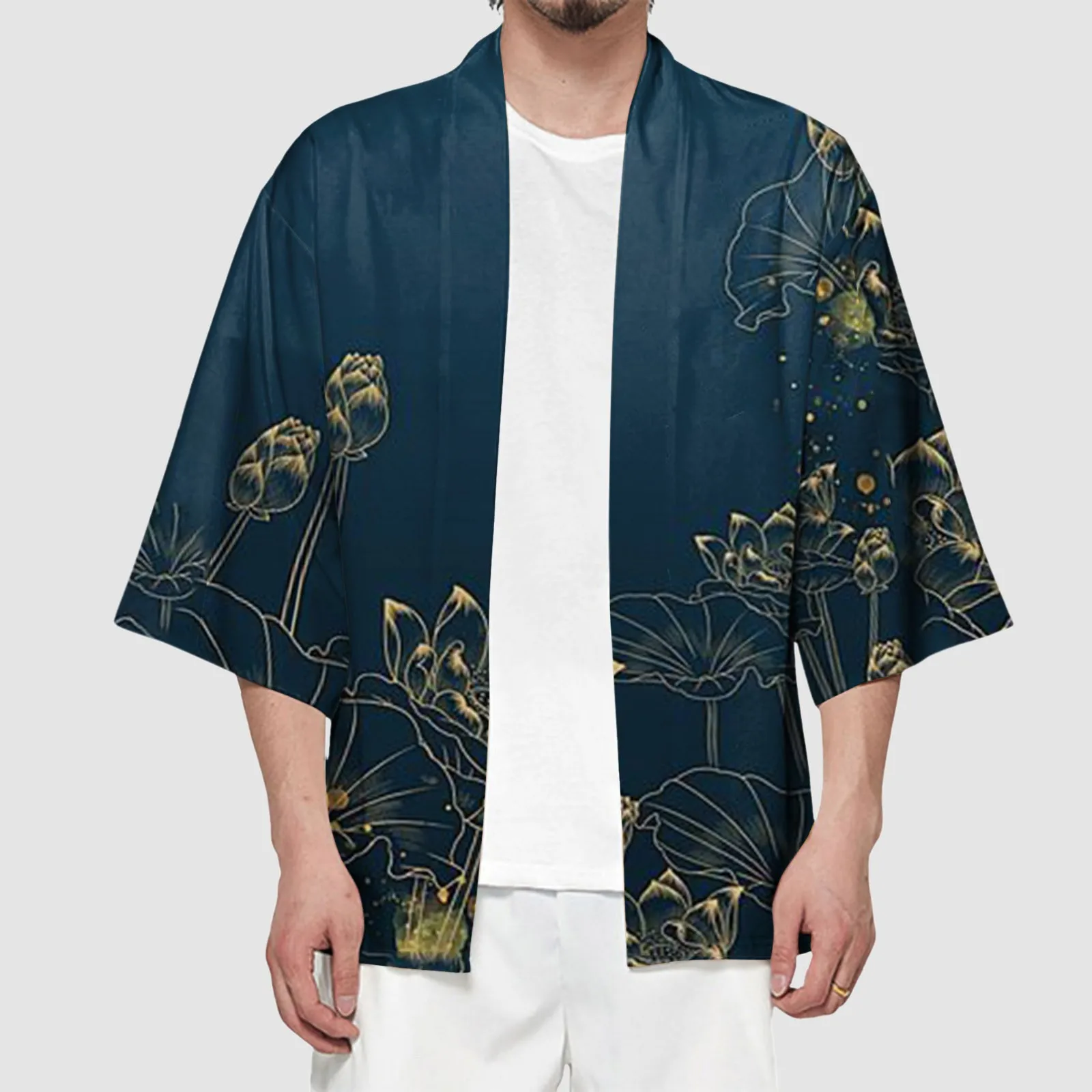 

Kimono Cardigan Jacket Men's Japanese Summer Autumn Yukata Men's Yuki Obi Dragon Coat Traditional Japan Simple Clothing New