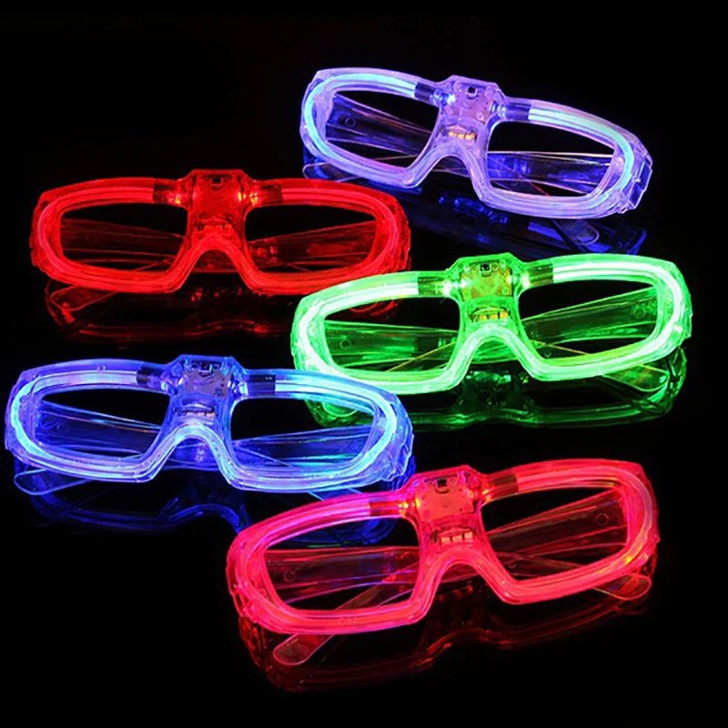 Festival Celebration Style Rectangle Luminous Glasses Women Men Eyeglasses Sqare Shades Light Glasses for Party Female Eyewear