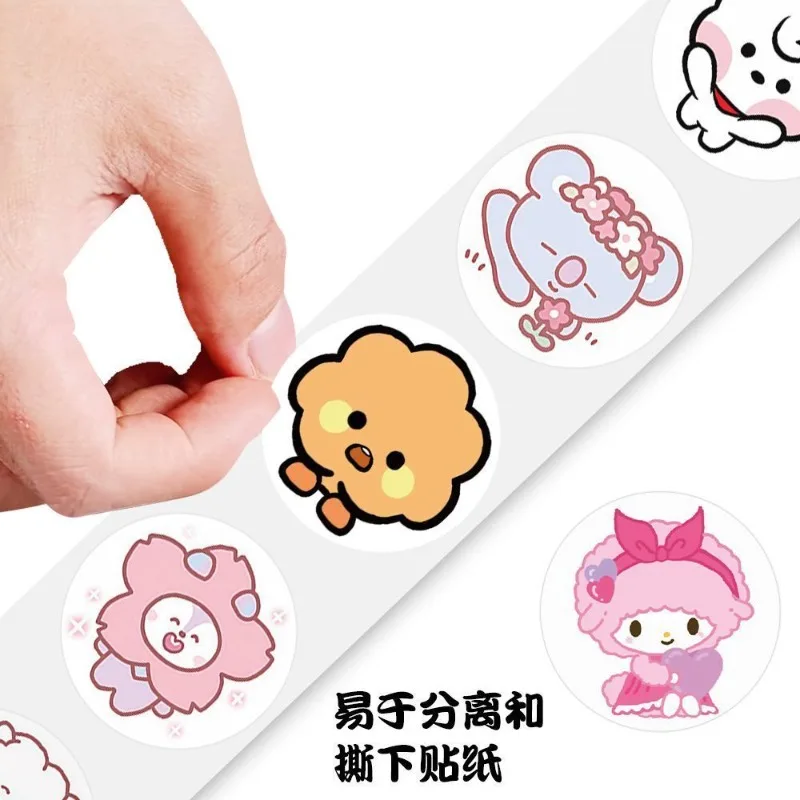 Adesivos BT21 RJ Chimmy Tata Cooky 500 peças, impressões de anime de alta qualidade, adesivos criativos para diário e desenho DIY para estudantes.