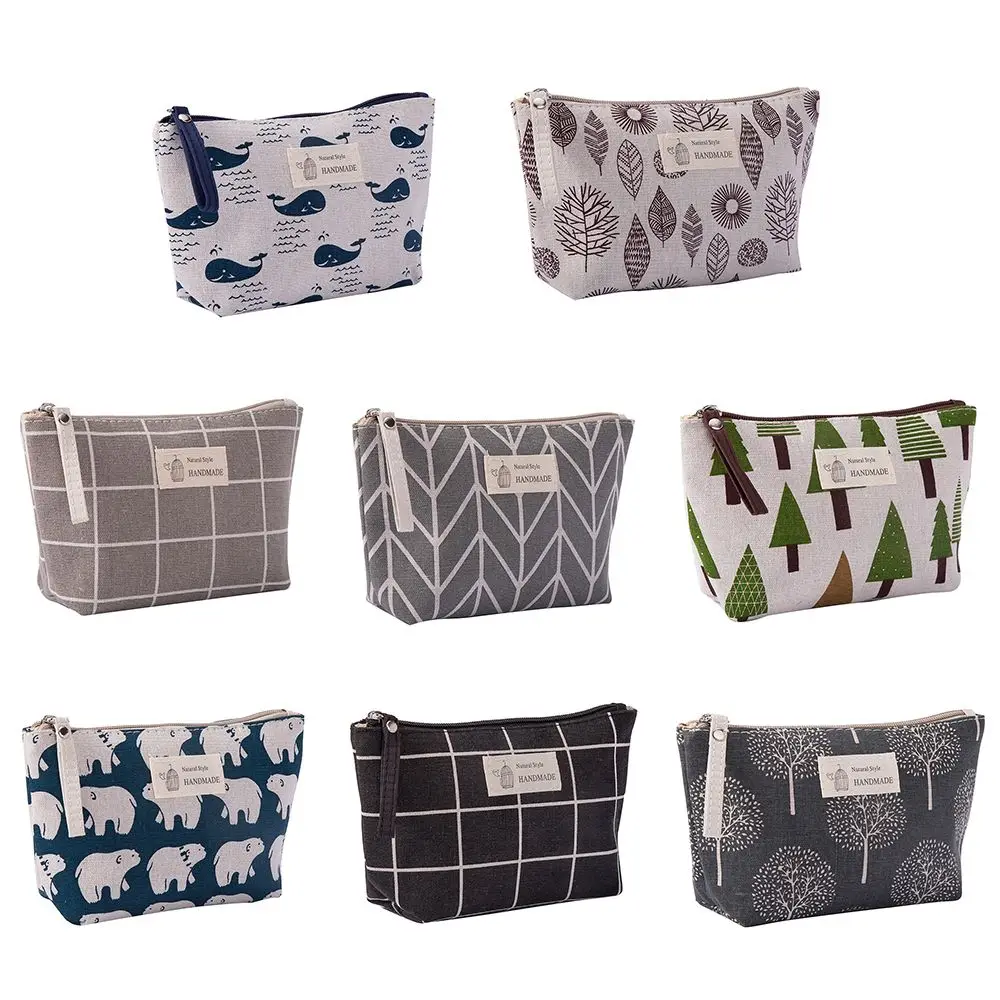 Cosmetic Bags Portable Canvas Animal Pattern Wash Pouch Multi-function Item Storage Bags