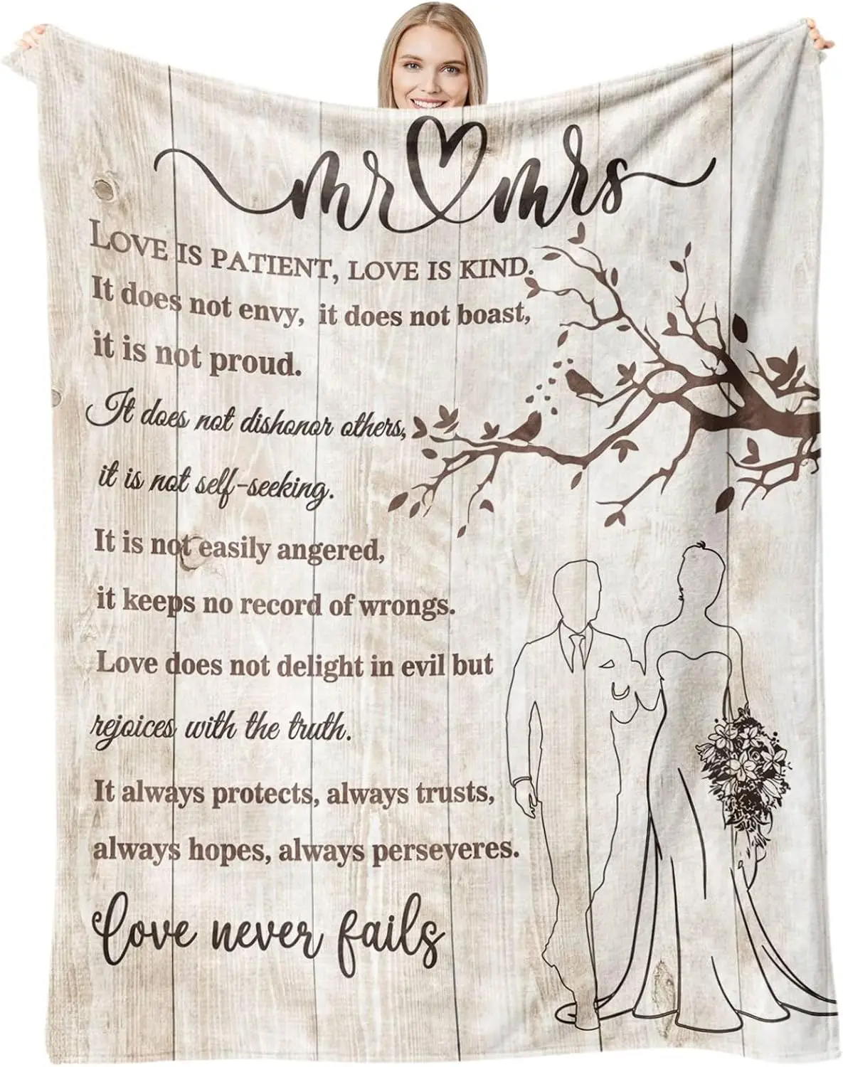 

Wedding Gifts for Couples Soft Blanket, Bridal Shower Gifts for Bride to Be, Newlyweds Just Married Gifts Wedding Throw Blanket