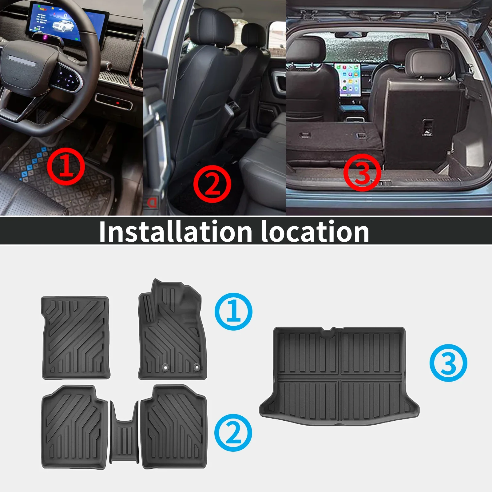 for Nissan Note E13 Fuel 2WD 2021-2023 2024 2025 RHD Waterproof 3D TPE Floor & Trunk Mats, Perfect Fit Odorless Car Accessories