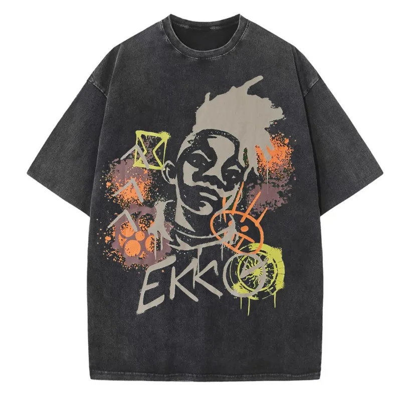 Hero AnimeT-shirt Men and Women Jinx VIKTOR Ekko Vi Short-sleeved Oversized T-shirt O Collar Harajuku Casual T-shirt Selling Top