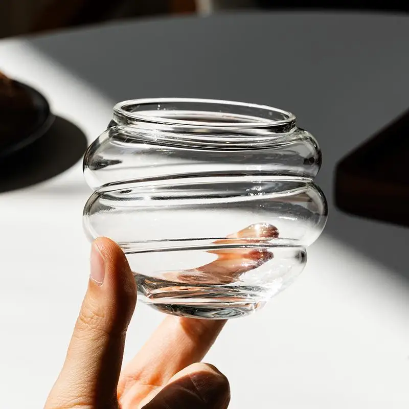 Vidrio en espiral de alto borosilicato para el hogar, gran capacidad, hielo, latte americano, resistente al agua, transparente, 2 uds.