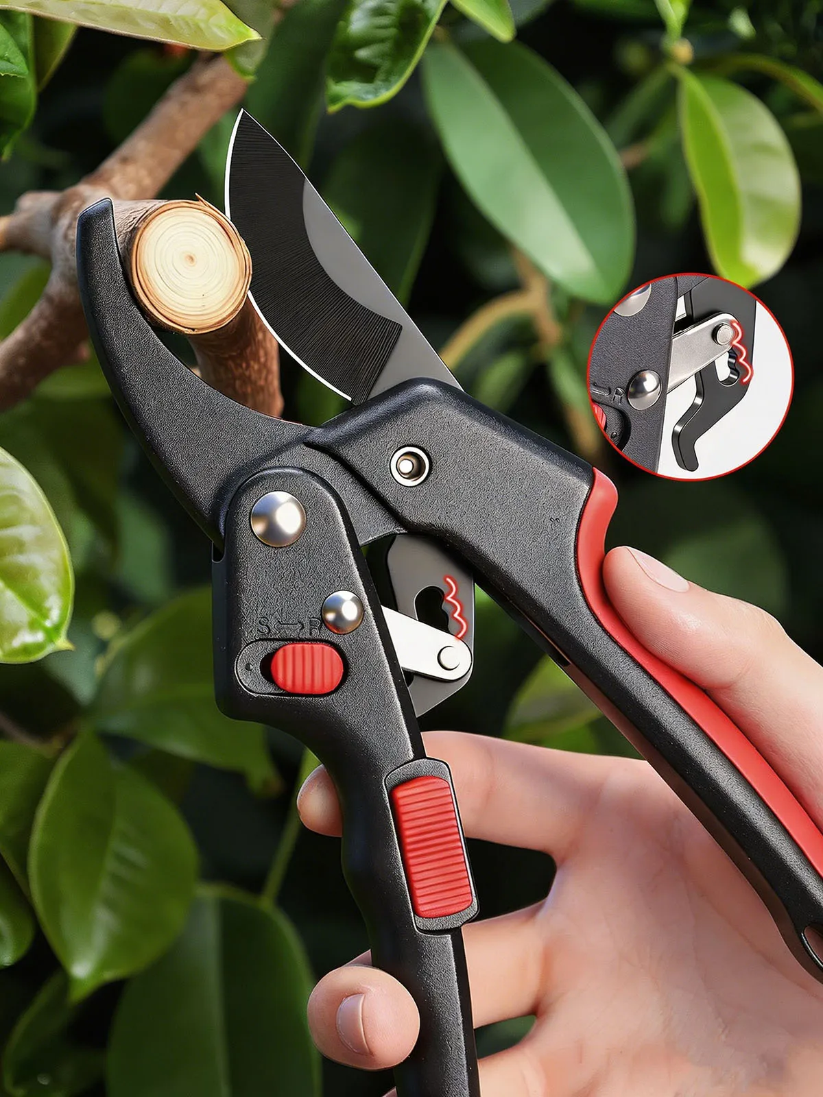 Heavy Duty Ratchet Pruning Shears Garden Loppers Branch Cutter Labor Saving Fruit Tree Trimming Scissors Landscape Gardening Too