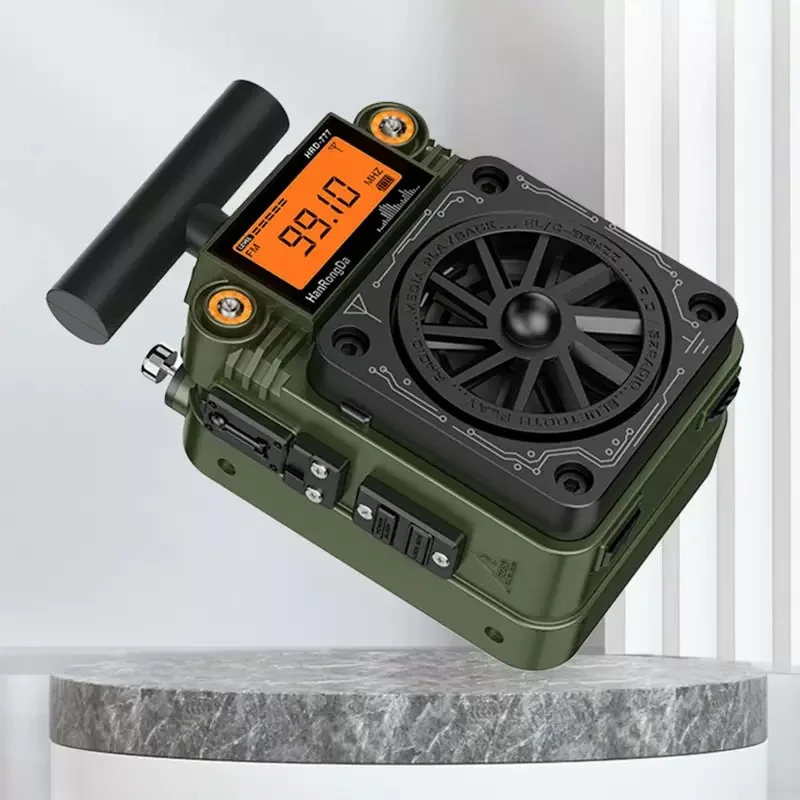 Hanrongda HRD 777 راديو كامل النطاق جهاز استقبال صغير محمول ستيريو سمّاعات بلوتوث جميع المعادن مع شاشة LCD App التحكم SOS #1