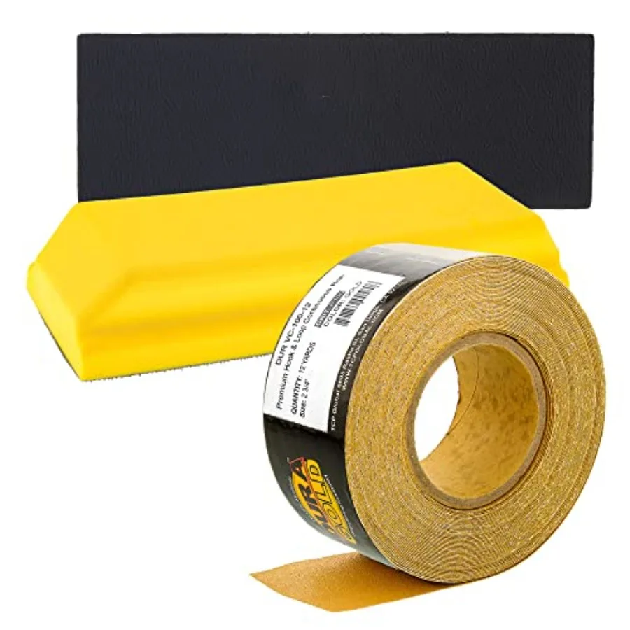 

Pro Series Rectangle 7-3/4" x 2-3/4" Hand Sanding Block Pad with Hook and Loop Backing and PSA Adapter Pad and 100 Grit Sandpap