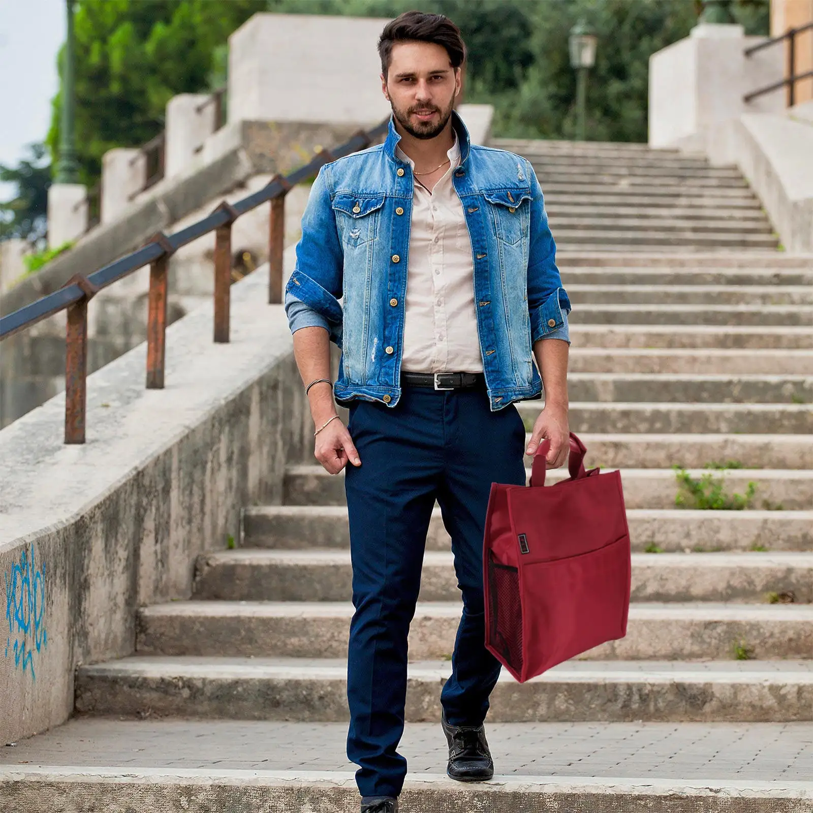 

Oxford Document Bag Waterproof Large Capacity Portable Zipper Closure Organizer Handle Storage File Pouch for Students