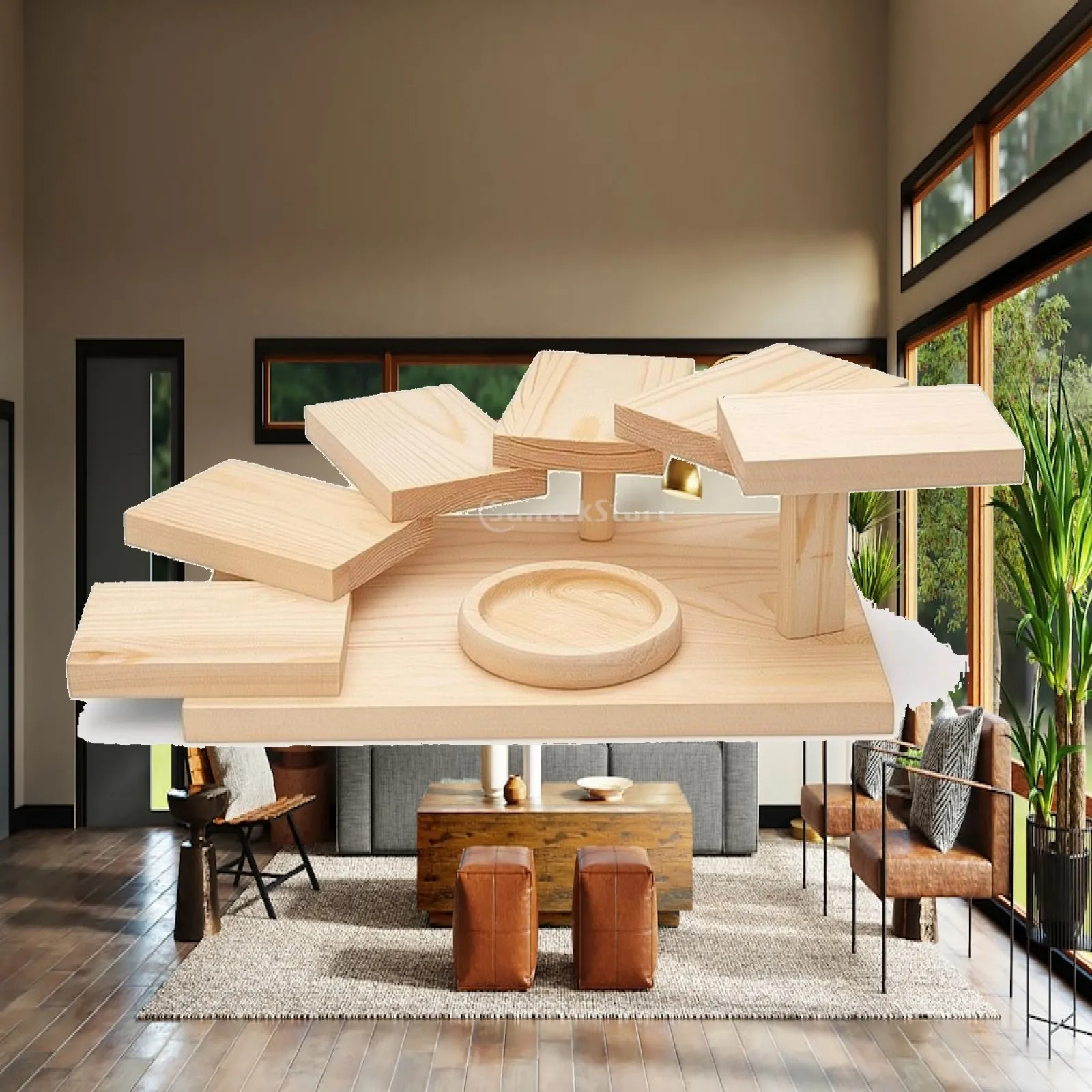 Decorative Wood Multi Level Tray for Catering Buffet Dessert Table Party Serving Riser