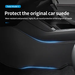 For Tesla Highland3 Model Y  Center Console Two Side Panel Anti Kick Pad Defense Protector TPE Leather Sticker Foot Cover