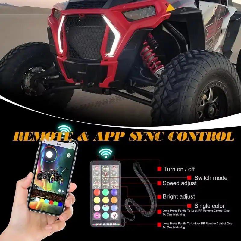 RGB Led-verlichting App Richtingaanwijzer Fang Verlichting voor Polaris RZR XP 1000 Turbo 2019 2020 2021 ATV Accessoires