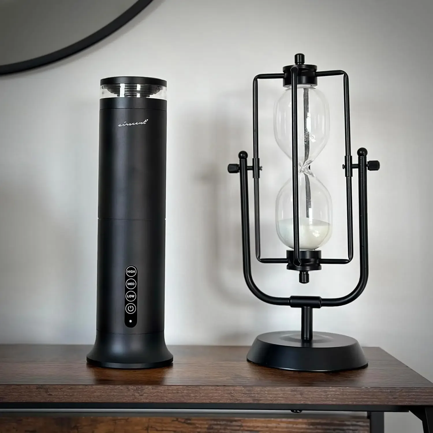 Essential Oil Diffuser - Waterless  for Aromatherapy Oils 100mL Capacity 1000 Sq Smokey Black