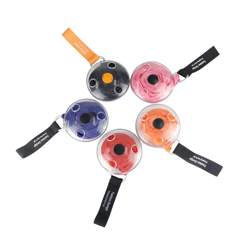 Ultra Portable Mini Folding Retractable Round Storage Bag Reusable Multi Functional Shopping Bag for Grocery Outdoor