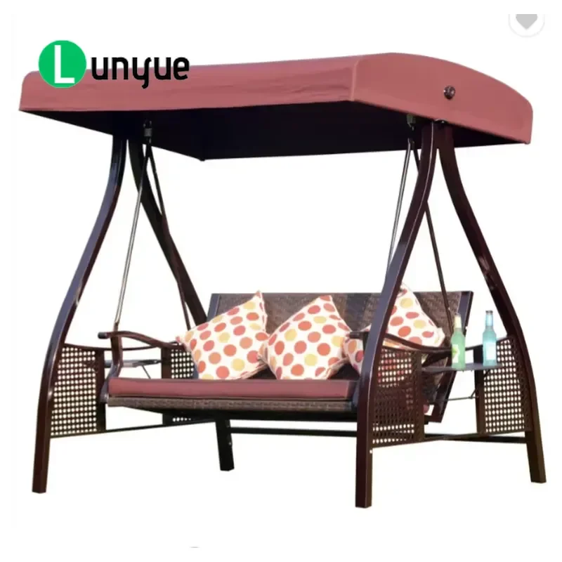 Premium 3 Seat Garden Canopy Swing Chair Hammock for Beach Courtyard Patio Outdoor Relaxing Durable Comfortable Furniture