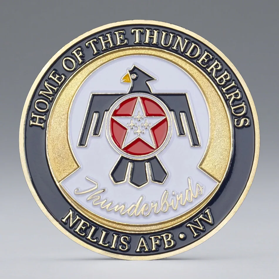 United States Air Force Thunderbirds Souvenir Coin Home of The Thunderbirds Golden Plated Commemorative Coin