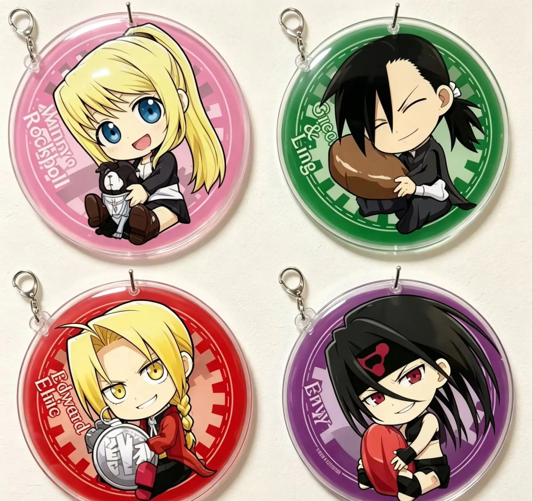 Hot High Definition Images Cartoon Anime Fullmetal Alchemist Keychain Acrylic Figure Keyring Pendant Cosplay Jewelry Gift 2026