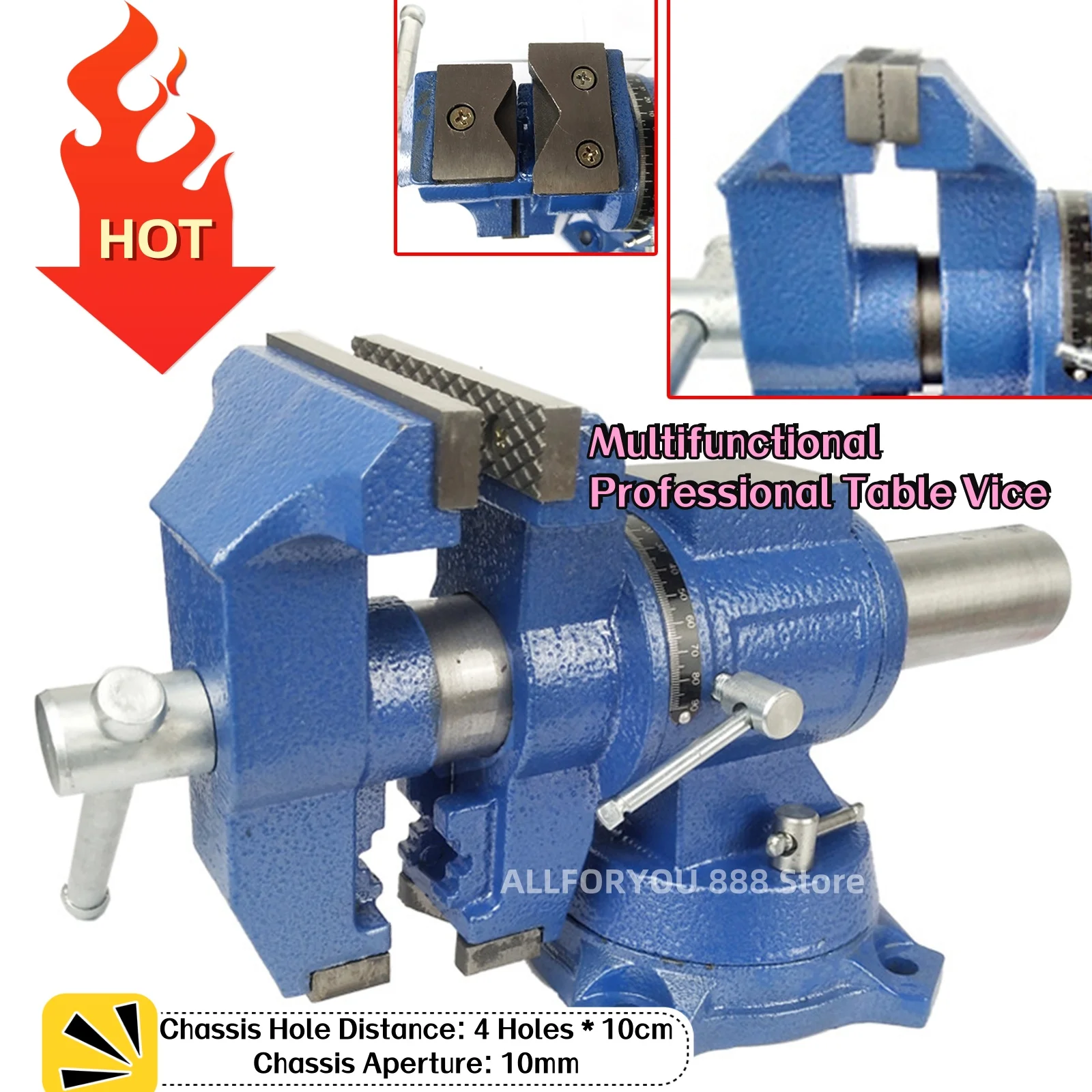 5Inch/4Inch Professional Vise Rotatable 360° Clamp on Vise Work Bench With Nodular Cast Iron Material