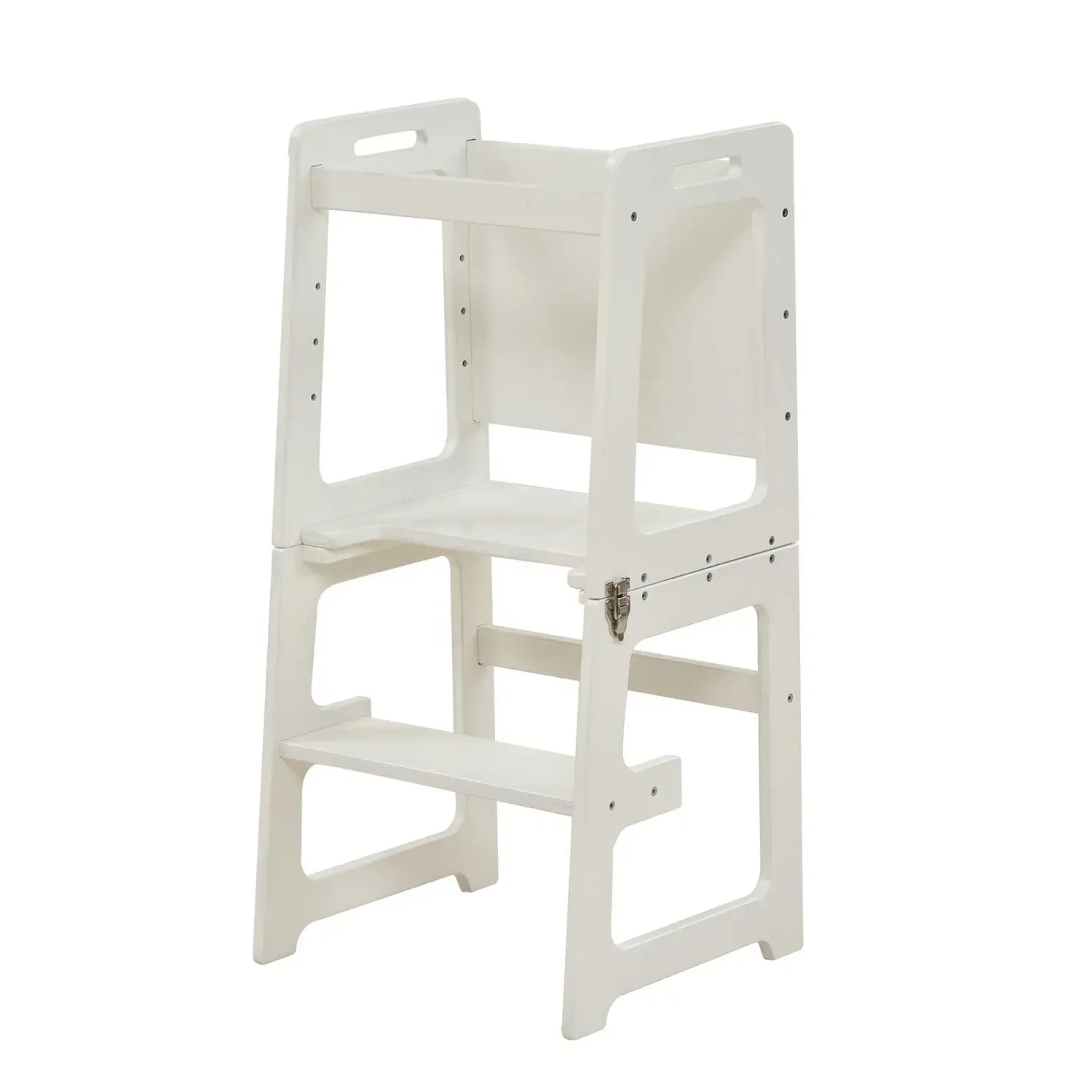 

2025 New 3 in 1 White Wooden Toddler Kitchen Tower Montessori Furniture Foldable Step Stool for Children
