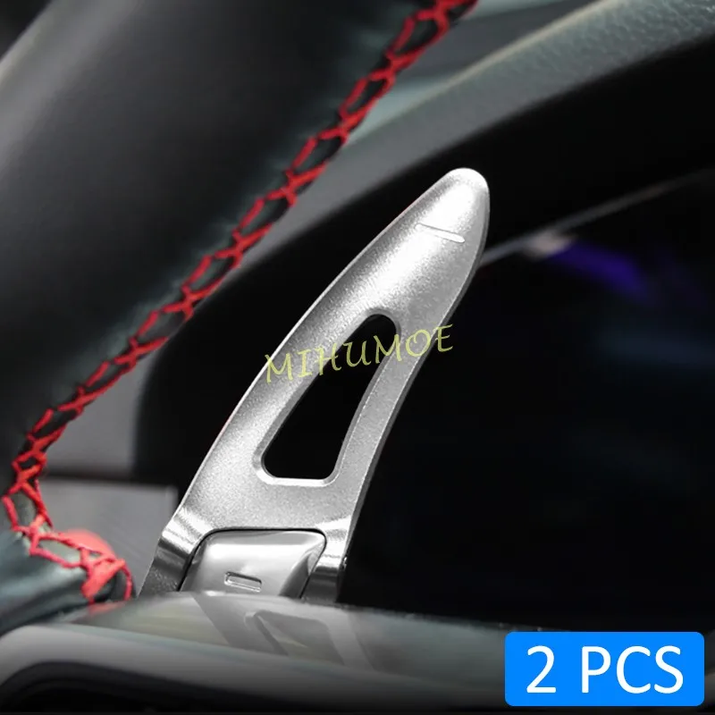 Steering Wheel Paddle Shifter Extend Stylish Silver Accessories For Porsche Macan Cayenne Panamera 718 2020 2021 2022 2023 2024